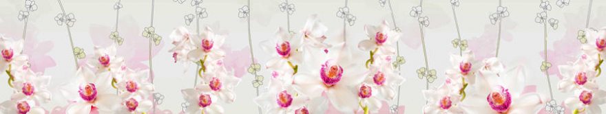 Изображение для стеклянного кухонного фартука, скинали: цветы, орхидеи, fartux1774