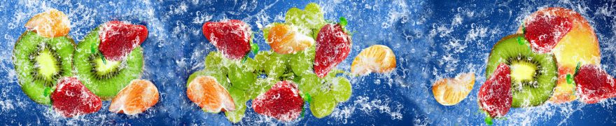 Изображение для стеклянного кухонного фартука, скинали: вода, фрукты, ягоды, ovofruk018