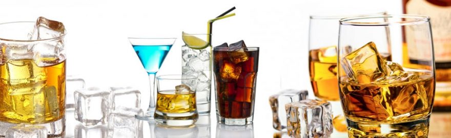Изображение для стеклянного кухонного фартука, скинали: напитки, лед, стаканы, skinap110