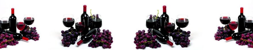 Изображение для стеклянного кухонного фартука, скинали: вино, виноград, бутылка, бокал, fartux1014
