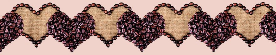 Изображение для стеклянного кухонного фартука, скинали: кофе, сердце, fartux1050
