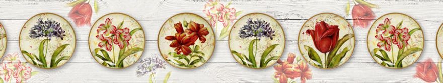 Изображение для стеклянного кухонного фартука, скинали: цветы, fartux1265