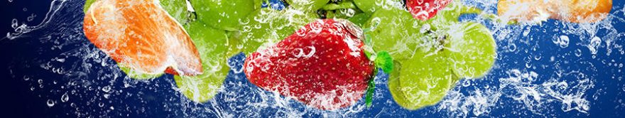 Изображение для стеклянного кухонного фартука, скинали: вода, фрукты, ягоды, fartux1427