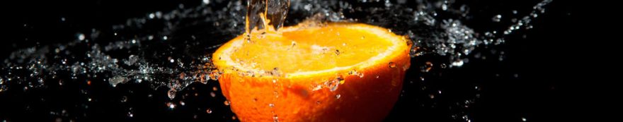 Изображение для стеклянного кухонного фартука, скинали: вода, фрукты, апельсины, fartux1580