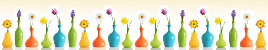 Изображение для стеклянного кухонного фартука, скинали: цветы, ваза, fartux1744
