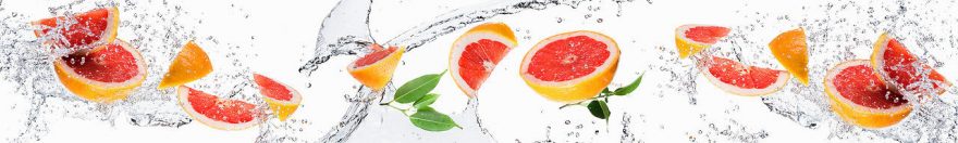 Изображение для стеклянного кухонного фартука, скинали: вода, фрукты, грейпфрут, fartux581