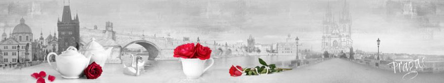 Изображение для стеклянного кухонного фартука, скинали: цветы, розы, посуда, город, архитектура, fartux768