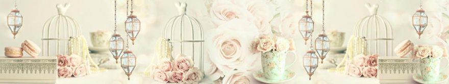 Изображение для стеклянного кухонного фартука, скинали: цветы, розы, коллаж, винтаж, fartux773