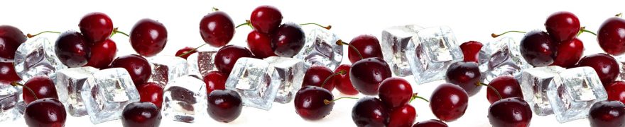 Изображение для стеклянного кухонного фартука, скинали: ягоды, вишня, лед, ovofruk016