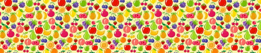 Изображение для стеклянного кухонного фартука, скинали: паттерн, фрукты, ягоды, patneit054