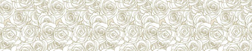 Изображение для стеклянного кухонного фартука, скинали: цветы, паттерн, розы, patsvet015