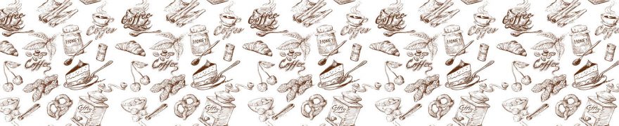 Изображение для стеклянного кухонного фартука, скинали: паттерн, посуда, еда, банки, patsvet022