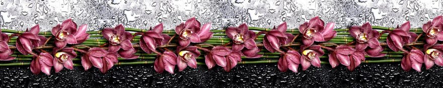 Изображение для стеклянного кухонного фартука, скинали: цветы, бамбук, орхидеи, skin209