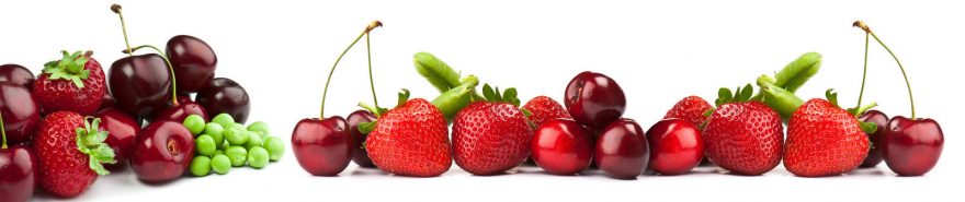 Изображение для стеклянного кухонного фартука, скинали: ягоды, клубника, вишня, skin251