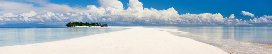 Изображение для стеклянного кухонного фартука, скинали: небо, море, облака, остров, пляж, skin260
