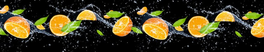 Изображение для стеклянного кухонного фартука, скинали: вода, фрукты, апельсины, skin473