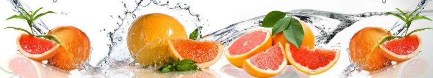 Изображение для стеклянного кухонного фартука, скинали: вода, фрукты, грейпфрут, skinap114