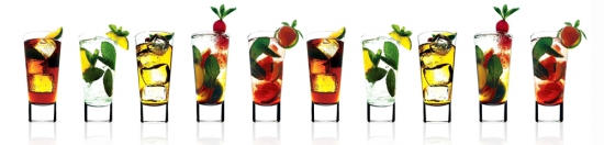 Изображение для стеклянного кухонного фартука, скинали: фрукты, напитки, ягоды, лед, стаканы, skinap25